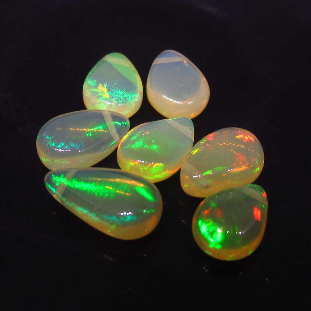 5.10 Ct Natural 7 Drilled Pear Multi-Color Fire Opal (1 of 2)