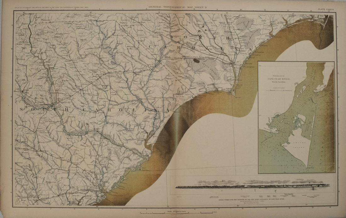 1894 Cowles Civil War Map of South Carolina and Parts (1 of 1)