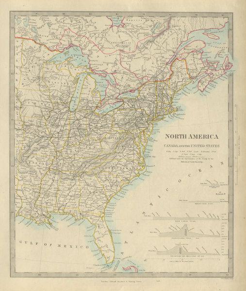 NORTH AMERICA EAST Canada & USA. Canal profiles. (1 of 2)