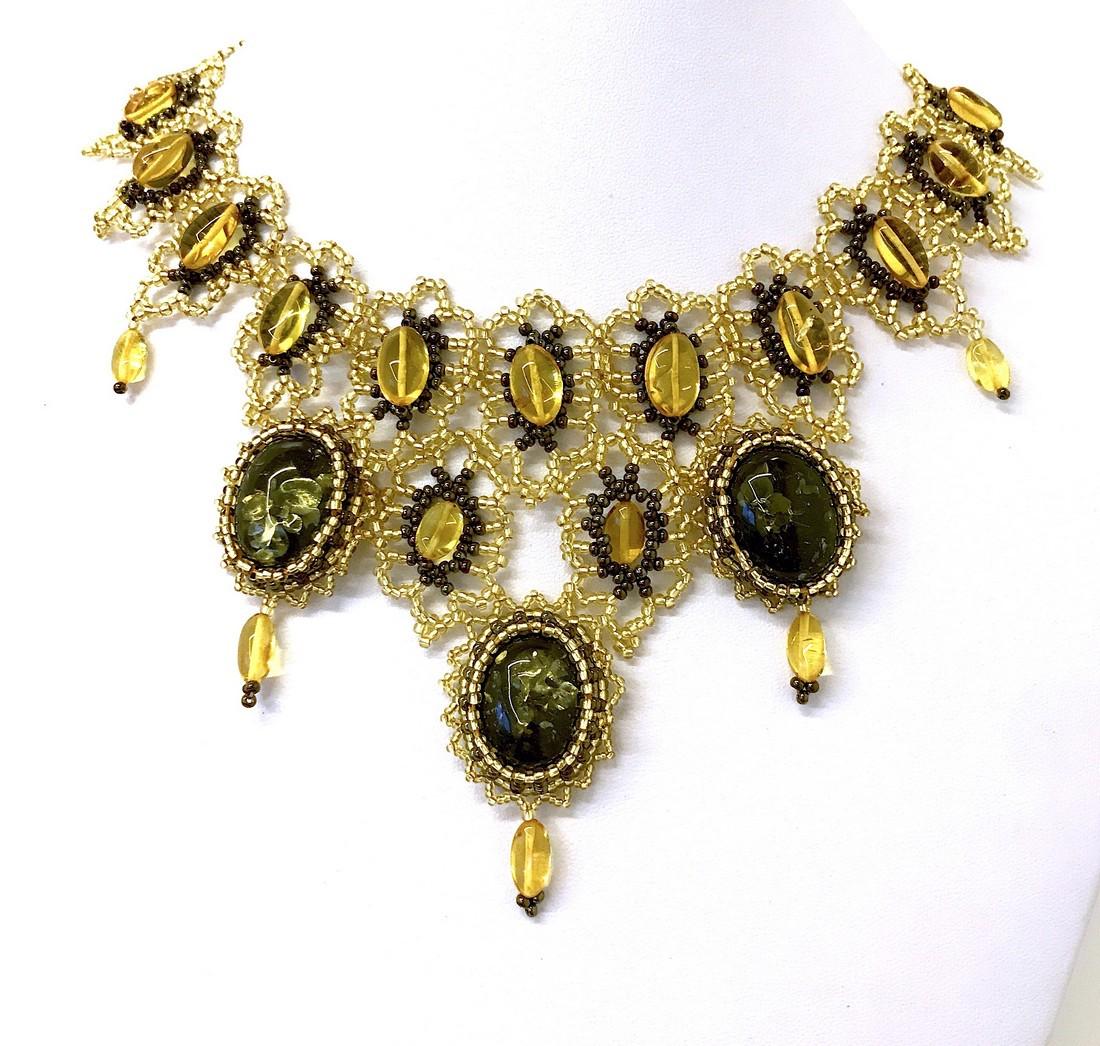 Unique and Exquisite Amber Cleopatra necklace (1 of 9)