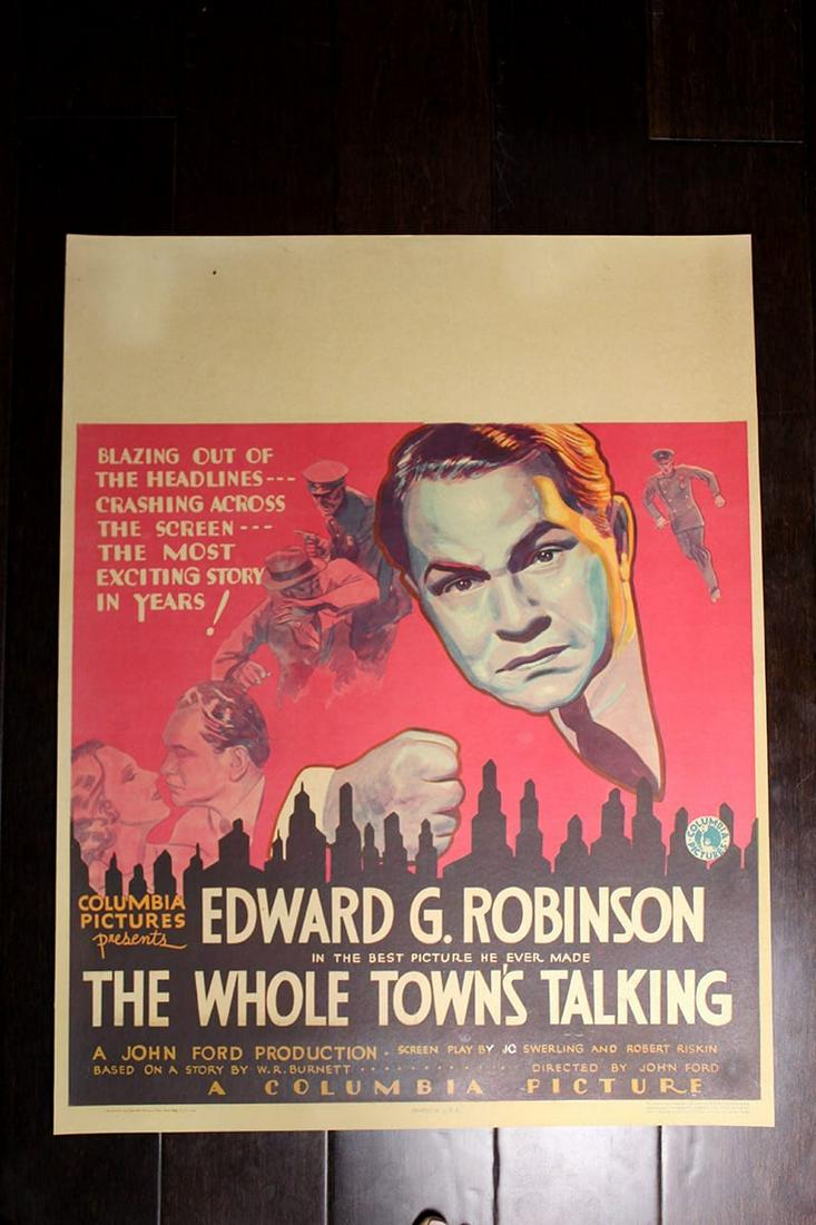 The Whole Town's Talking (USA,1935) Jumbo Window Card: A meek milquetoast of a clerk is mistaken for Public Enemy #1, and the notorious killer takes advantage of the situation. Director: John Ford Writers: Jo Swerling (screen play), Robert Riskin (screen
