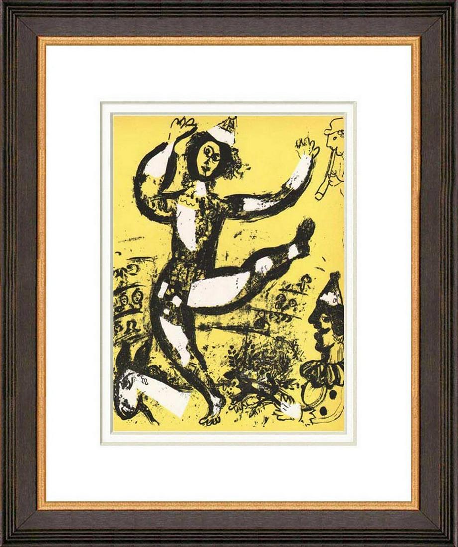Marc Chagall Original lithograph, Le cirque 1960: Artist: Marc Chagall Country: Russia Title: Le Cirque Medium: Original Lithograph not signed nor numbered Printed: 1960 by Mourlot, France Paper size: Vellum paper 12.5 x 9.5 inch Provenance: The Lith