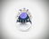 925 SS Sz 7 Violet Jade Cocktail Ring w Pink & Purple - 3