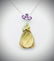 Necklace w Citrine, Peridot, Amethyst & Gold Plated