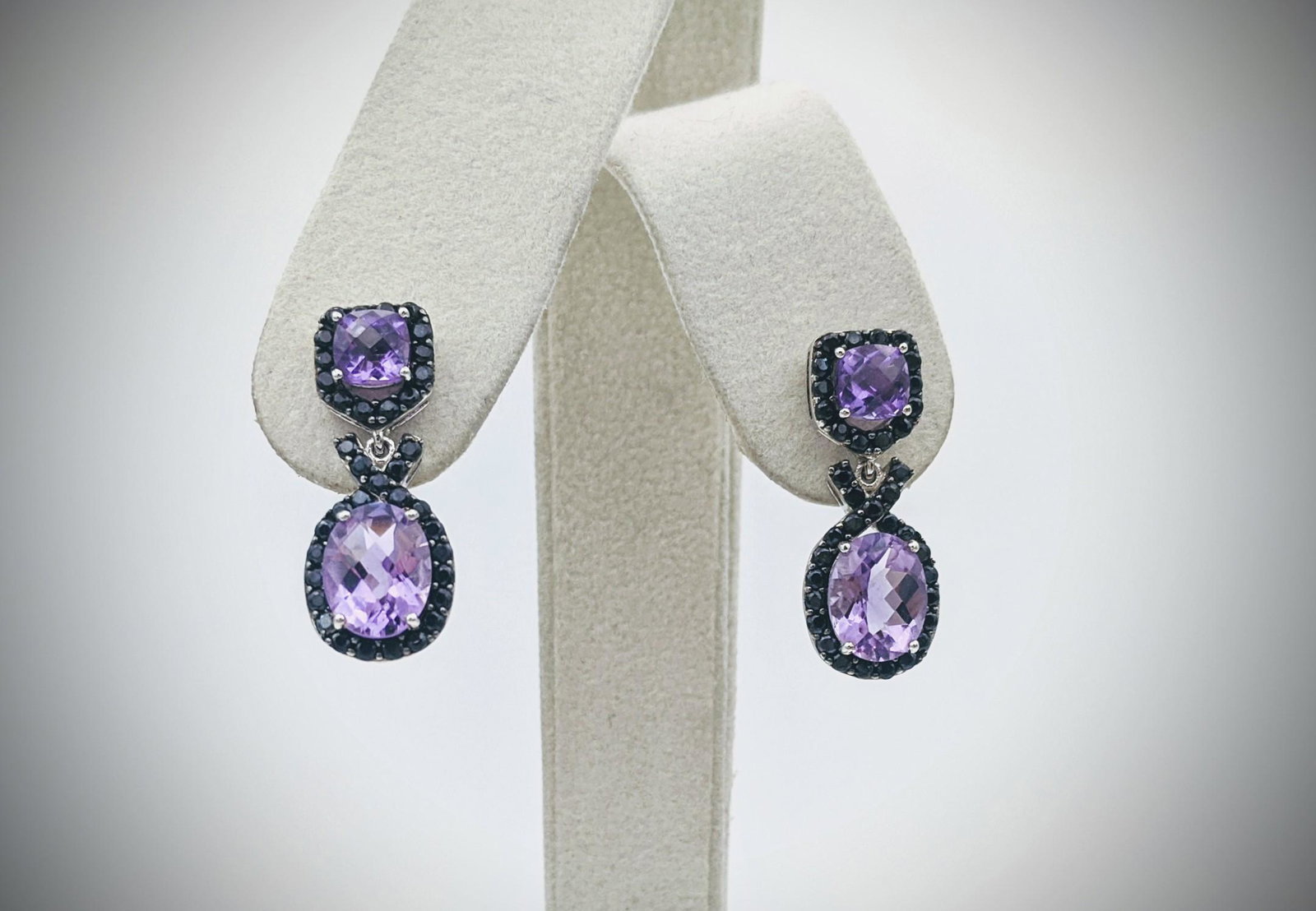 Sterling Silver Amethyst & Spinel Earrings (1 of 3)