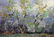 Oil painting Flowering cherry near the yard / Serdyuk