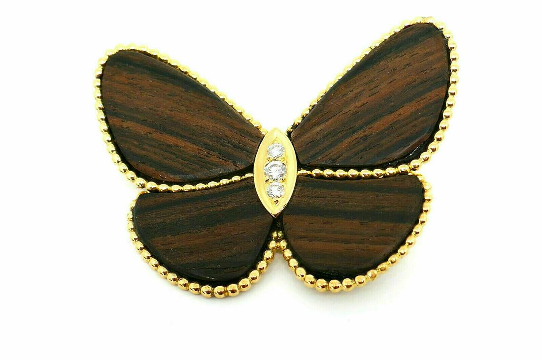 Van Cleef & Arpels 18k Yellow Gold Diamond Wooden (1 of 5)