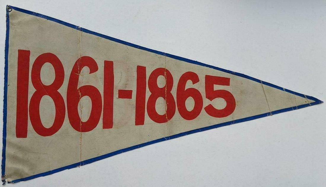 OLD VINTAGE PATRIOTIC PENNANT w CIVIL WAR DATES 1861 - (1 of 2)