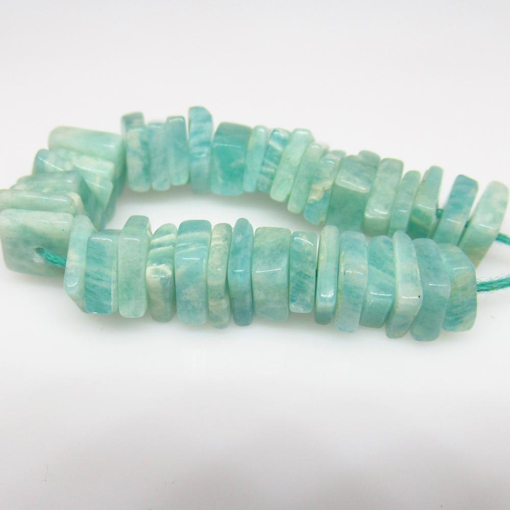 20.36 Ct Natural 38 Drilled Amazonite Square Flat Beads (1 of 2)