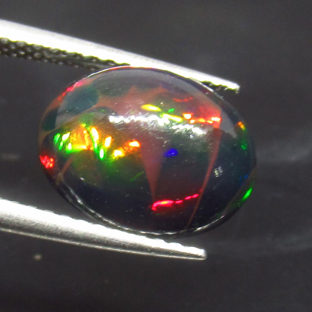 2.34 Ct Natural Ethiopian Fire Black Opal Oval Cab (1 of 2)