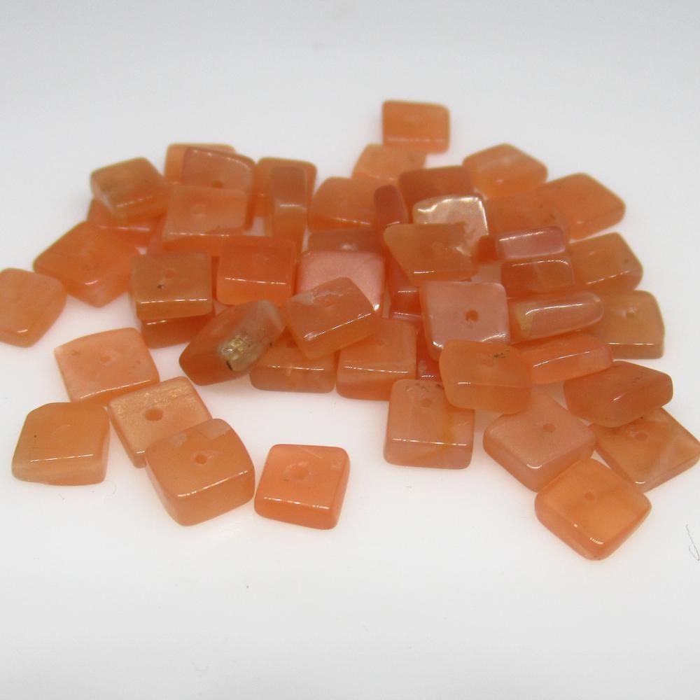 24.29 Ct Natural 51 Drilled Moonstone Square Beads (1 of 2)