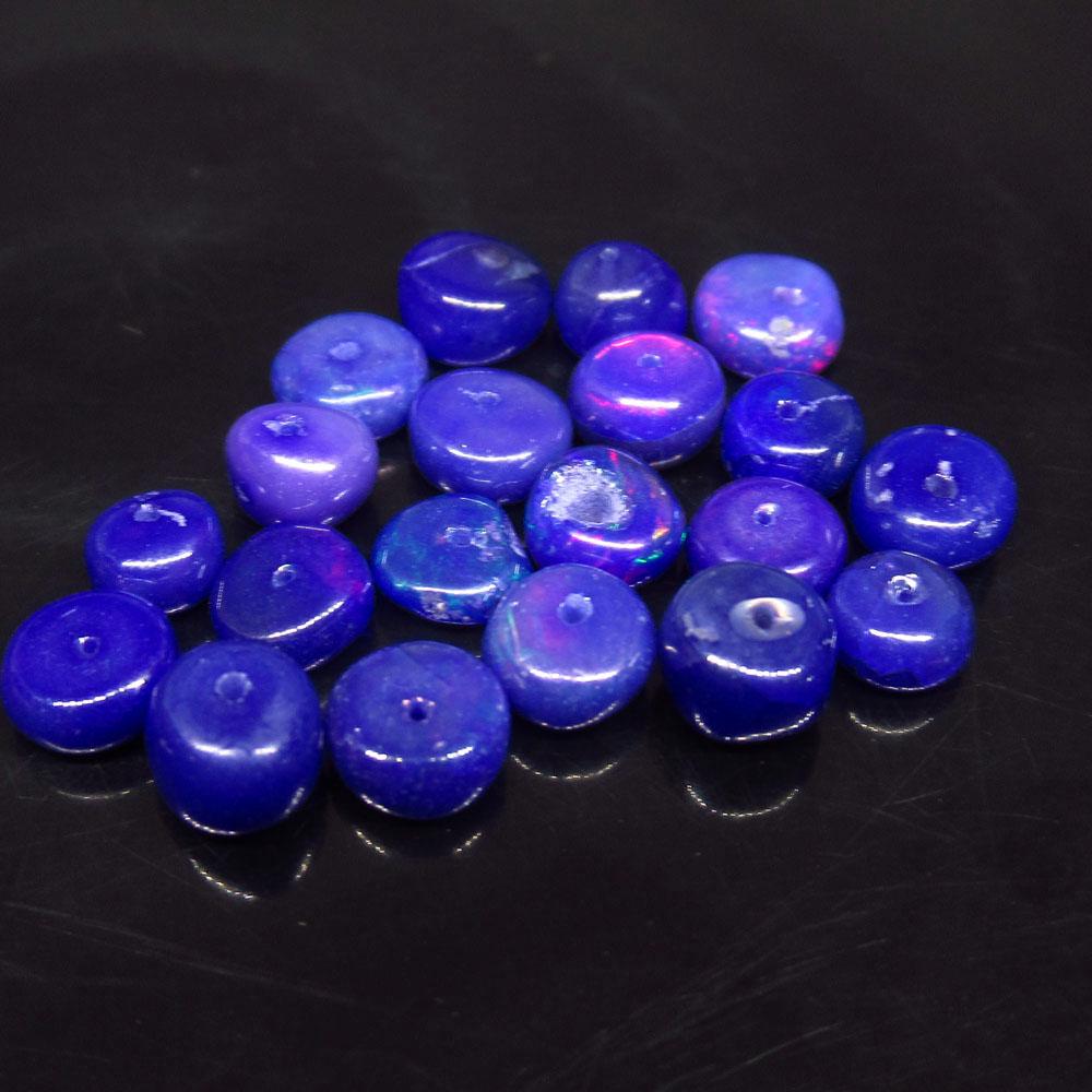 6.36 Ctw Natural 20 Drilled Blue Fire Opal Beads (1 of 2)