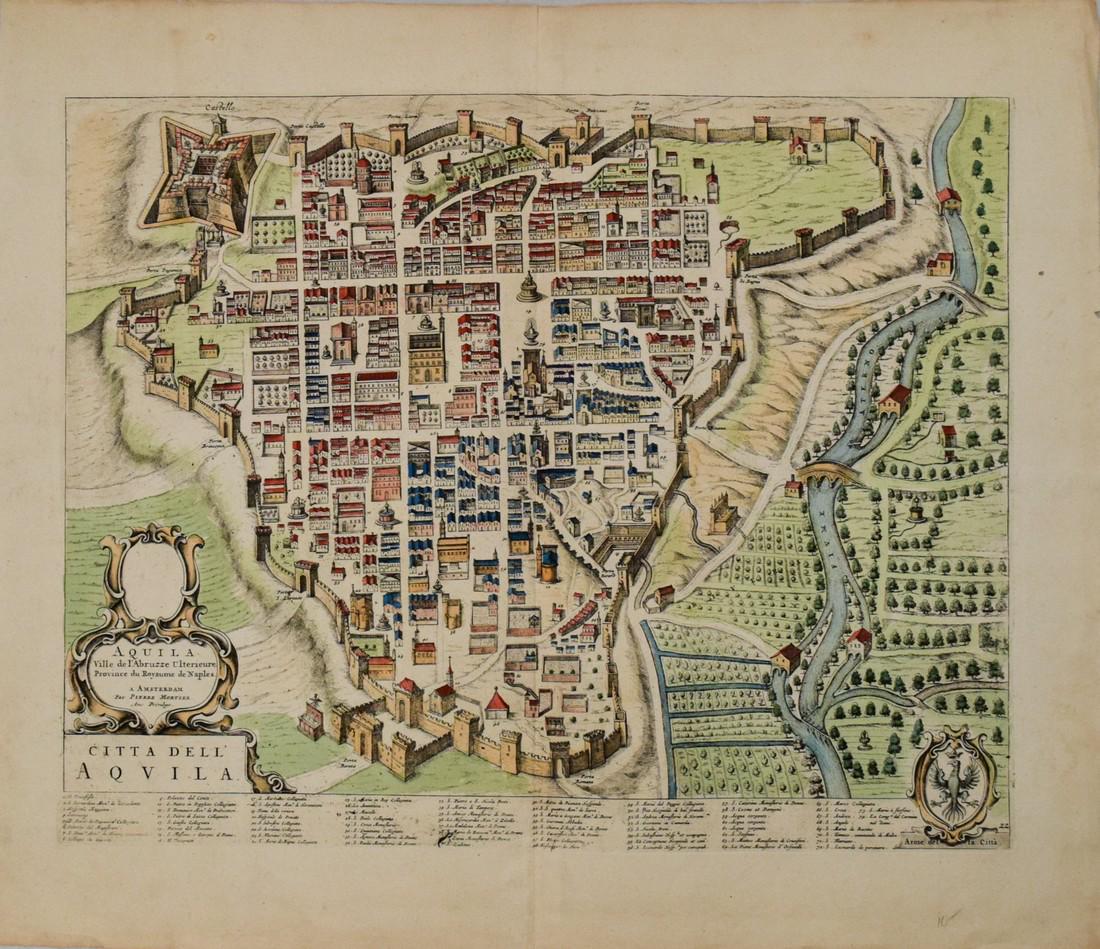 1700 Mortier Map of L'Aquila Town in Southern Italy -- (1 of 1)