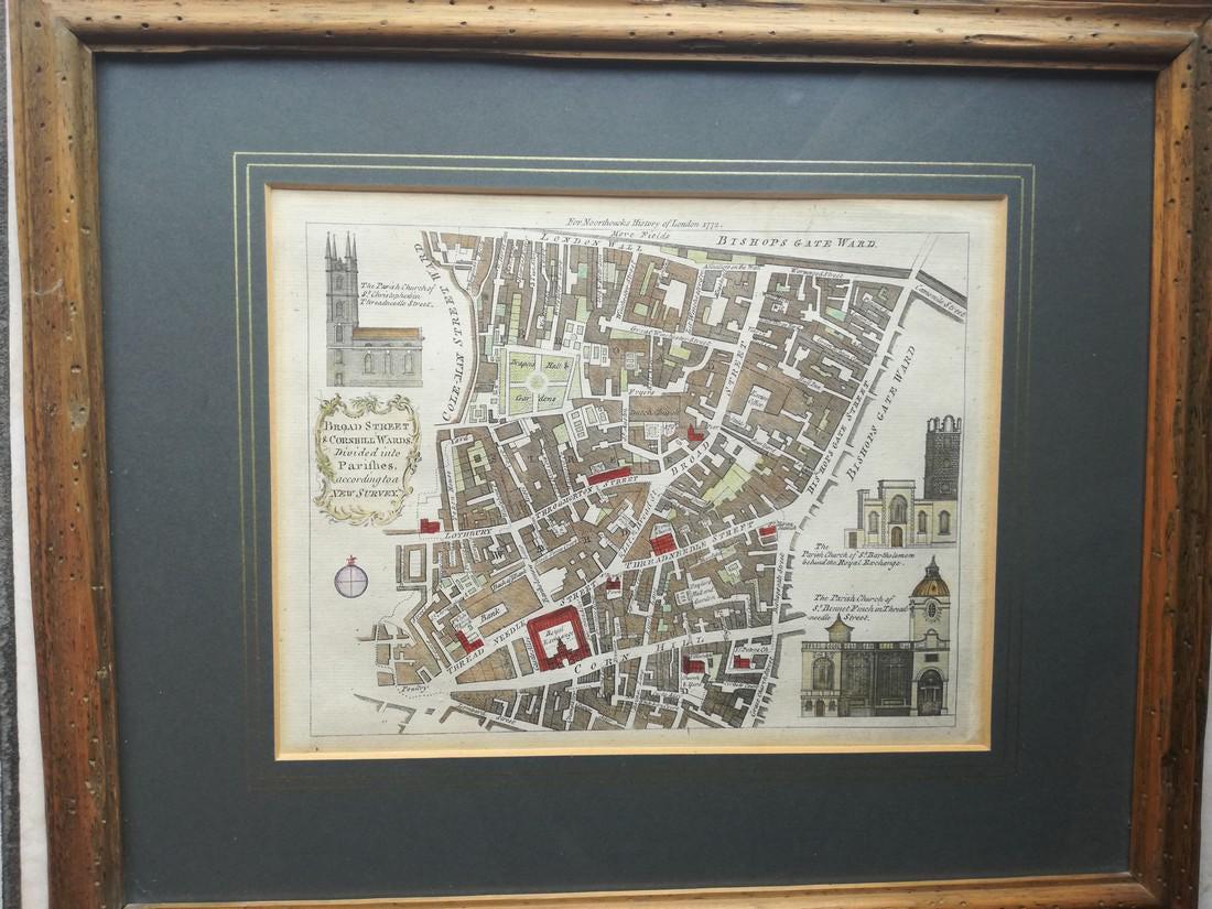 1772 - Old Plain of Broad Street & Cornhill Wards in: Title/Content of Map: 1772 - Old Plain of Broad Street & Cornhill Wards in London Publisher: From: "For Noorthouck's History of London 1772 Date Printed: 1772 Description: Hand colored with Passeparto