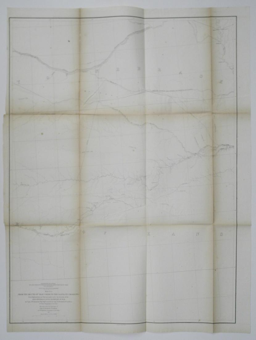 Map No. 2 from the Mouth of Trap Creek to the Santa Fe: Title: Map No. 2 from the Mouth of Trap Creek to the Santa Fe Crossing; Publication Date: 1861 Cartographer: KERN, R. H./JOHN WILLIAMS GUNNISON/EDWARD GRIFFIN BECKWITH/F. W. Frh. VON EGLOFFSTEIN Publi