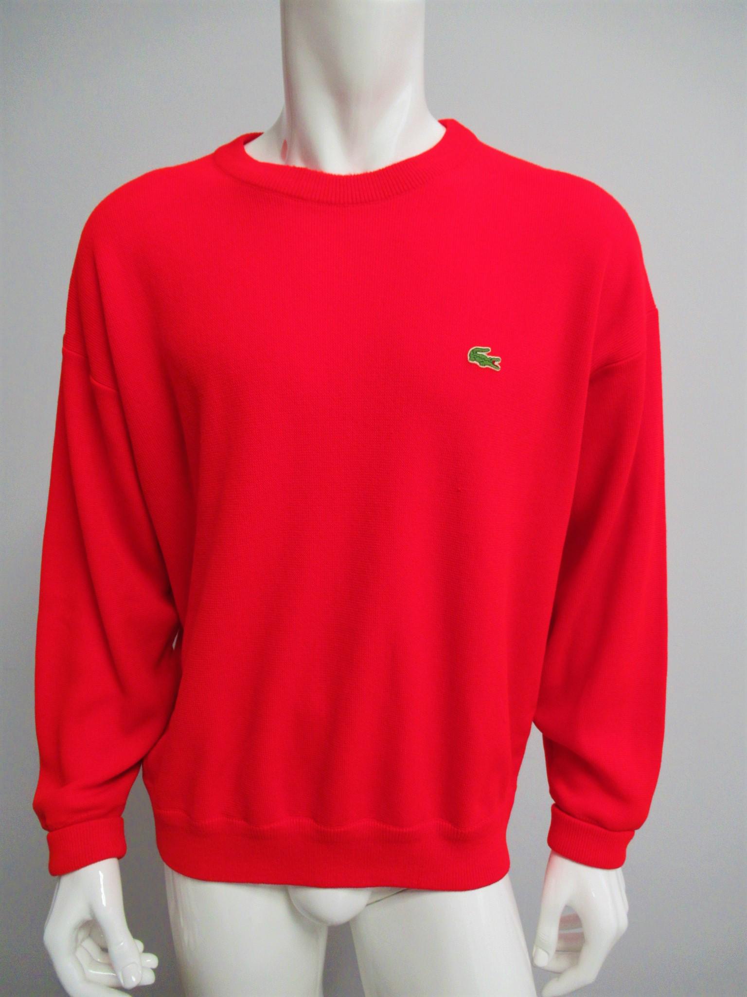 Lacoste men's vintage sweater sz. L / XL: Title: Lacoste men's vintage sweater sz. L / XL Materials: Unreadable label. Suitable for all seasons. Size: 5. Dress an L / XL. MEASURES: Shoulder 63 cm, chest 66 cm, length 69 cm, sleeve 54 cm. Desc
