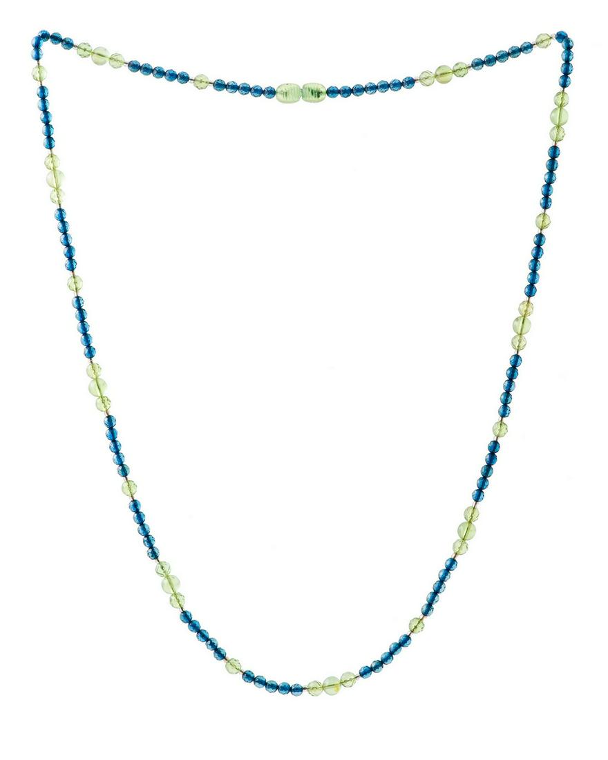 Precious Azure and Caribbean Green Amber Necklace (1 of 2)
