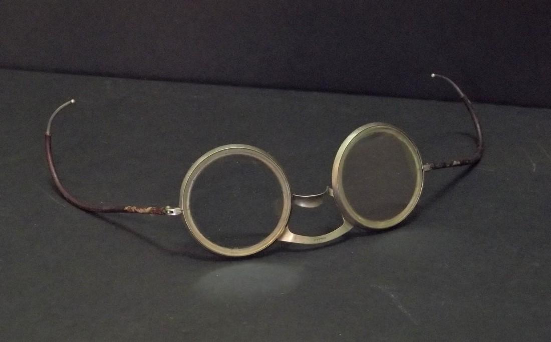 Pair of Plated Steel Rimmed Goggles: Title: Pair of Plated Steel Rimmed Goggles Date/Period: Early 20th c/ Provenance:Early pair of motorcycle or auto safety glass goggles; great condition, no cracks or chips to the glass. Stamped Willso