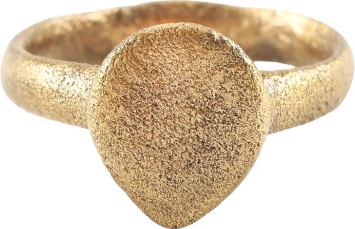 ANCIENT VIKING HEART RING C.900-1050 JEWELRY AD SZ 7 ¼.: Size 7 1/4. Rounded face band, 3.5mm, slightly broadened and thickened at the bottom. Early form heart bezel, slightly domed and made without the cusped top as later. The cusped top form was used towa