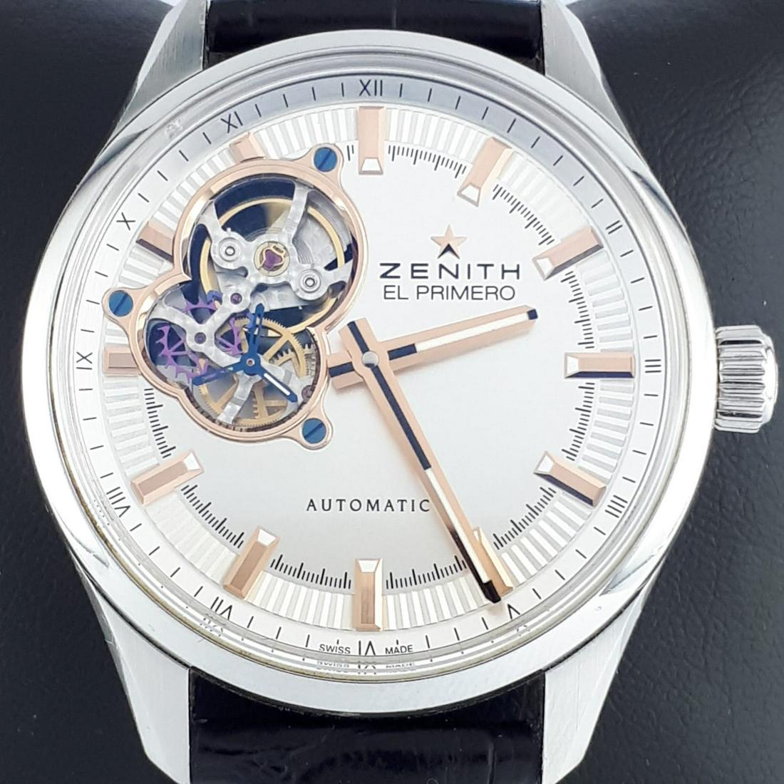 Zenith - El Primero Synopsis - Ref: 03.2170.4613 - Men: Brand: Zenith Model: El Primero Synopsis Reference Number: Ref: 03.2170.4613 Gender: Men Period: 2011-present Movement: Automatic Case material: Steel Type: Analogue wristwatch Shipped Insured: Yes Co