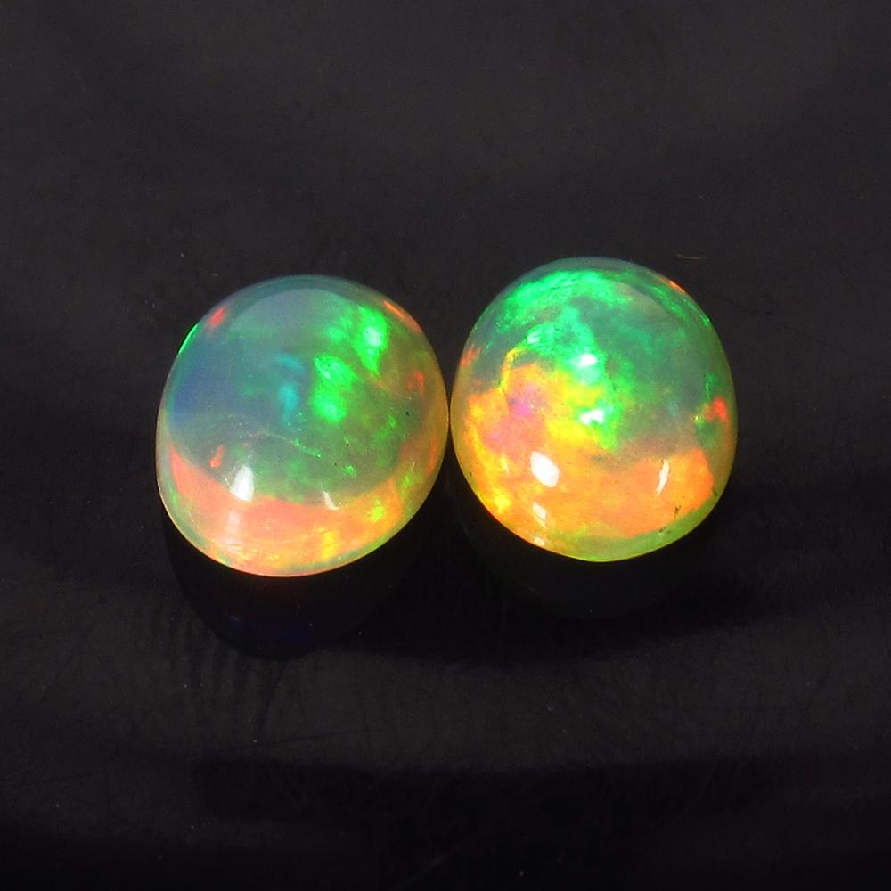 2.52 Ct Natural Multi-Color Fire Opal Oval Pair (1 of 2)