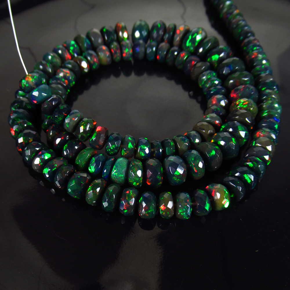 77.25 Ctw Natural 125 Round Faceted Fire Black Opal: Title: 77.25 Ctw Natural 125 Round Faceted Fire Black Opal Beads Stone Clarity: Translucent Gemstones: Faceted Black Opal Beads Carat Weights: 77.25 Size/Dimensions: 4.90 to 8.20 mm / 125 PC's Additio