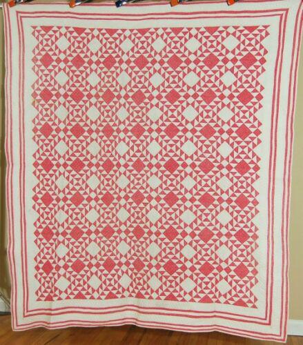 Vintage 1890s Double Pink Ocean Waves "Double X" Quilt (1 of 10)