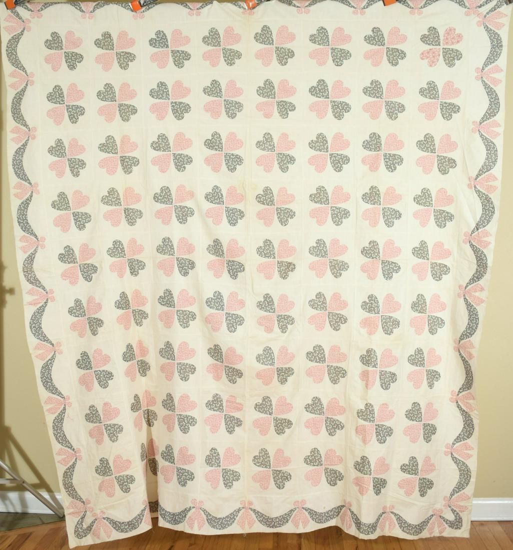 1890's Hearts Quilt Top with Swag Border (1 of 7)