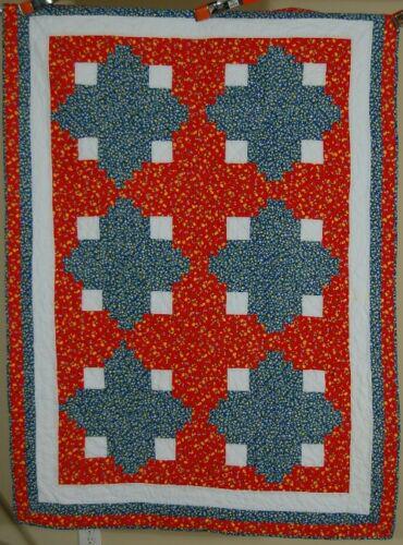 Vintage 40's Log Cabin Antique Crib Quilt (1 of 10)