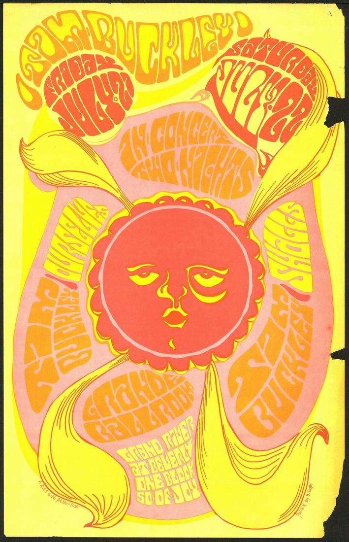 Very Scarce Tim Buckley Poster by Donnie Dope (1 of 1)