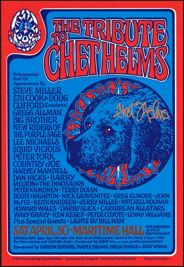 Tribute To Chet Helms Poster By Gary Grimshaw (1 of 1)