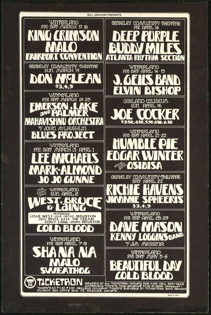 Bill Graham Presents Postcard with King Crimson (1 of 1)