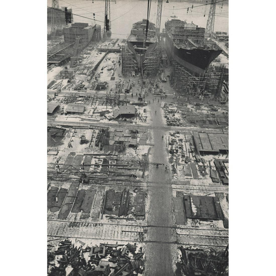 HENRI CARTIER-BRESSON - Shipyards in Hamburg: Artist: HENRI CARTIER-BRESSON Print Title: Shipyards in Hamburg, Germany Medium: Sheet-fed Gravure Printing Date: 1950's Printed in France Image Size approx: 13.5 x 9 inches Henri Cartier-Bresson (190