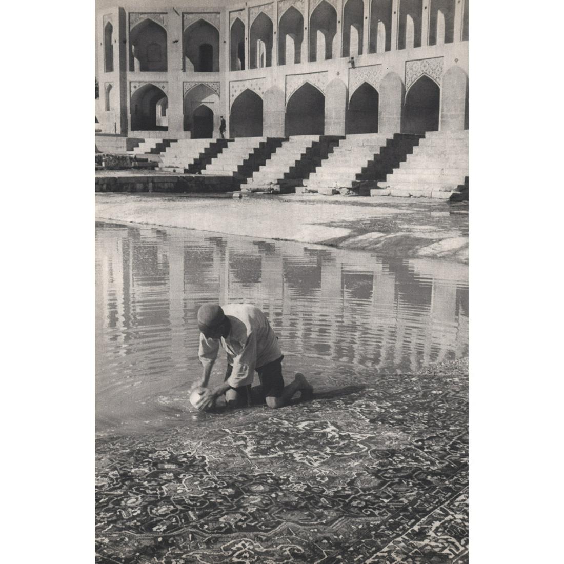 HENRI CARTIER-BRESSON - Washing Carpets, Iran 1950: Artist: HENRI CARTIER-BRESSON Print Title: Washing Carpets below the Khajou Bridge, Iran 1950 Medium: Sheet-fed Gravure Printing Date: 1950's Printed in France Image Size approx: 13.5 x 9 inches Henri