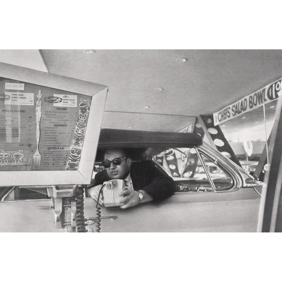 BRUCE DAVIDSON - Los Angeles, 1964 - Drive-thru: Artist: BRUCE DAVIDSON Print Title: Los Angeles, 1964 Medium: Sheet-fed Gravure Printing Date: 1970's Printed in France Image Size approx: 4.5 x 7.25 inches Bruce Davidson (b. 1933) is an American pho