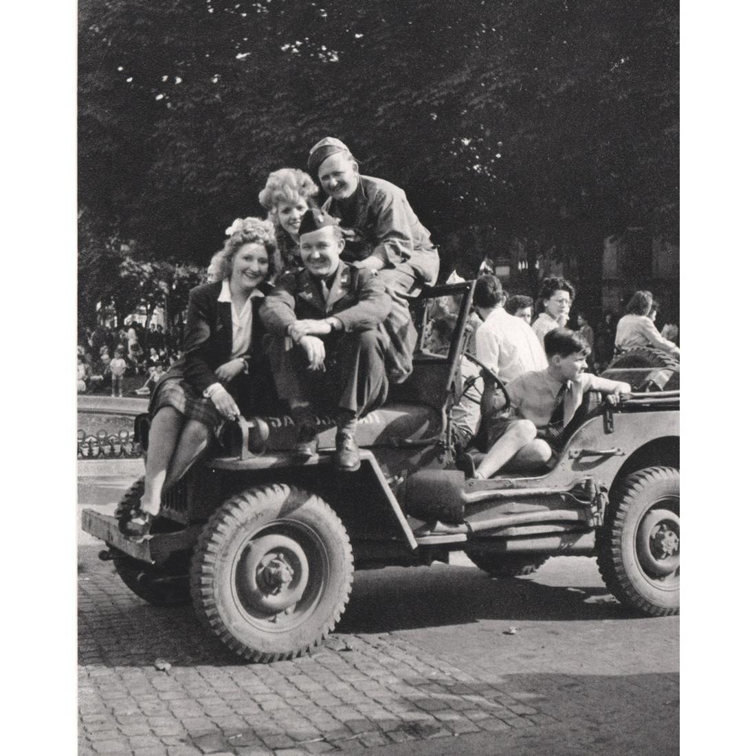 JACQUES HENRI LARTIGUE - Paris Liberated, 1945: Artist: JACQUES HENRI LARTIGUE Print Title: Paris Liberated, Champs-Elysees, 1945 Medium: Sheet-fed Gravure Printing Date: 1970's Printed in France Image Size approx: 6 X 4.5 inches Jacques Henri Lart