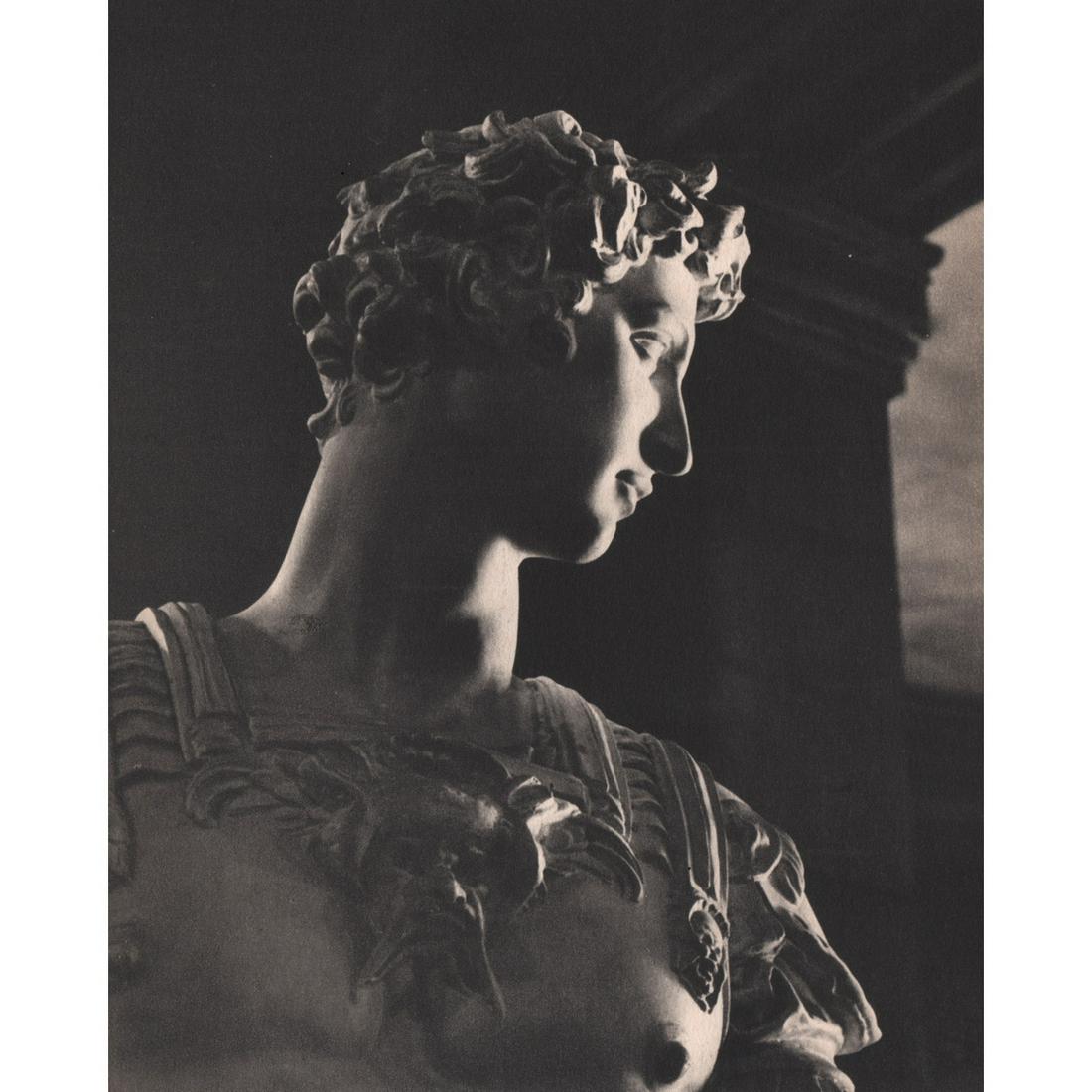 CHARLES SHEELER - Guilliano de Midici: Artist: CHARLES SHEELER Print Title: Guilliano de Midici (Head by Michelangelo) Medium: Sheet-Fed Gravure Printing Date: 1940's Printed in the USA Image Size approx: 7.5 x6 inches Charles Sheeler (188