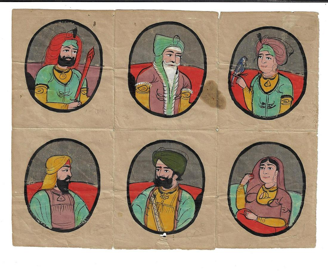 Panel of Handpainted Middle Eastern Portraits (1 of 1)