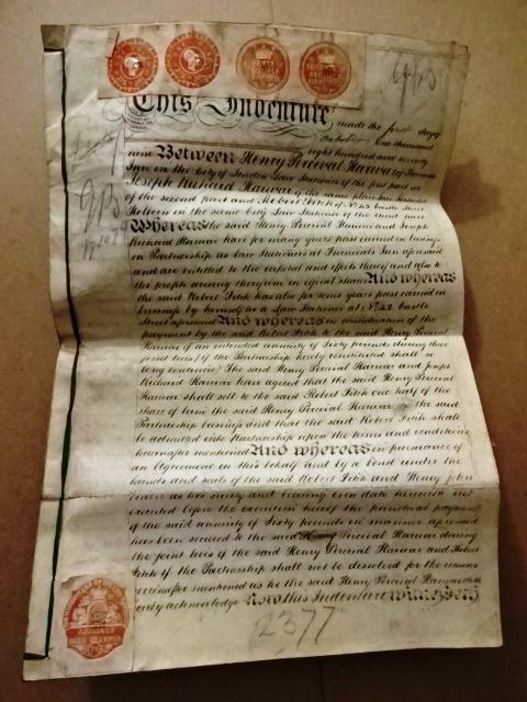 1879 Vellum Indenture Stamps Seals Signatures (1 of 3)