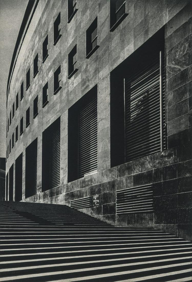 GABRIELE BASILICO - Napoli, Palazzo delle Poste, 1982: Artist: Gabriele Basilico Title: Napoli, Palazzo delle Poste, 1982 Medium: Photogravure, 1985, France Dimensions: 6.65x9.7" Heat Wax Mounted on 11x14" Conservation Board Gabriele Basilico (1944 - 2013