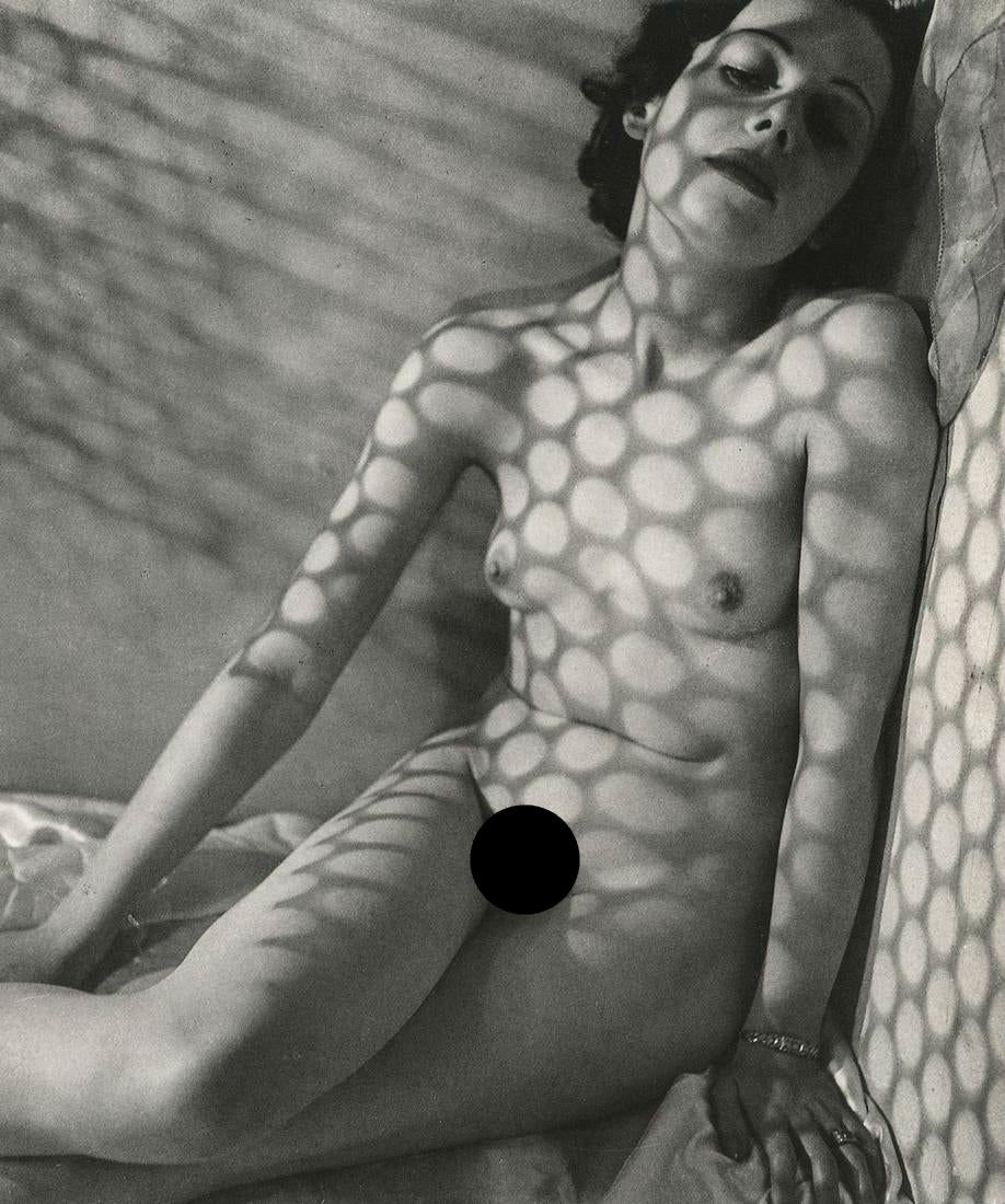 PIERRE BOUCHER - Nude with Shadows, 1936: Artist: Pierre Boucher Title: Nude with Shadows, 1936 Medium: Photo Litho, 1988, France Dimensions: 7.4x8.85" Heat Wax Mounted on 11x14" Conservation Board Pierre Boucher (1908 - 2000) was a French ph