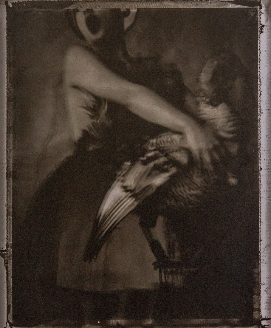 SARAH MOON - Pascale and the Turkey, 2000: Artist: Sarah Moon Title: Pascale and the Turkey, 2000 Medium: Photo Litho, 2001, Italy Dimensions: 8x9.7" Heat Wax Mounted on 11x14" Conservation Board Sarah Moon (1941) previously known as Marielle