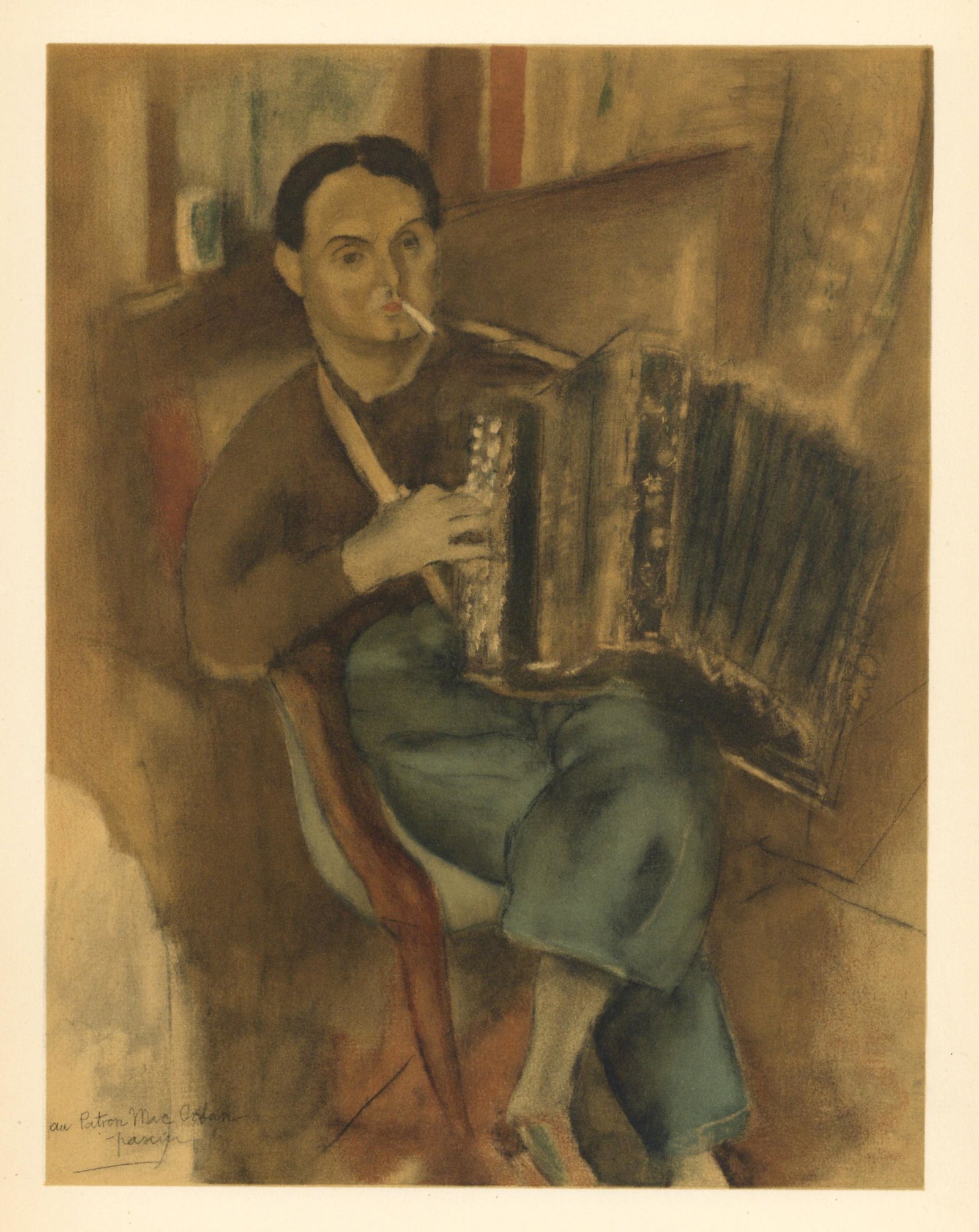 Jules Pascin lithograph "Portrait de Pierre Mac Orlan" (1 of 1)