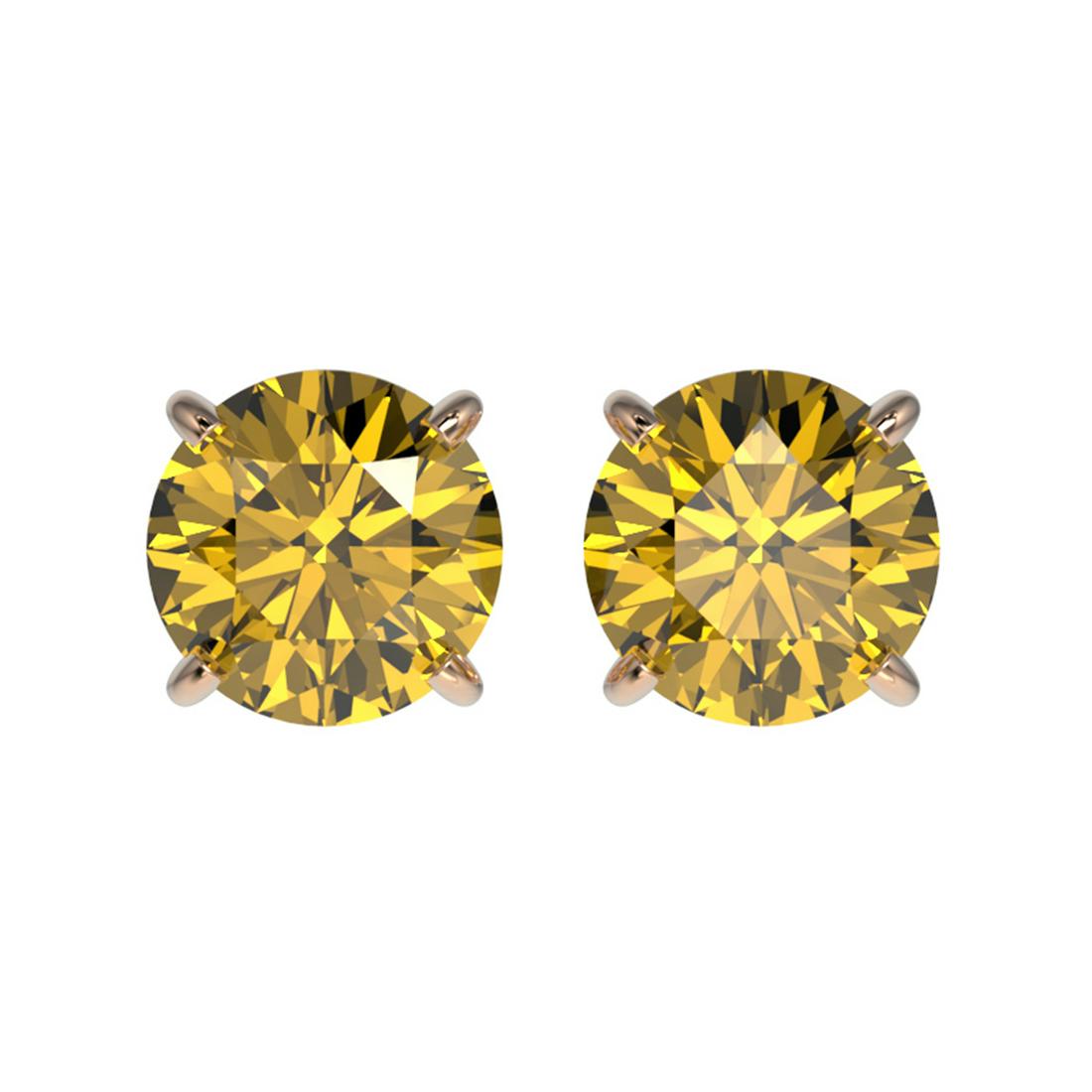 1.54 ctw Intense Yellow Diamond Stud Earrings 10K Rose: 1.54 ctw Intense Yellow Diamond Stud Earrings 10K Rose Gold Designer Brand Luxury Jewelry, made in the USA Suggested Retail Price: $8,950 Factory offers perfect factory sizing, for all rings & custom 