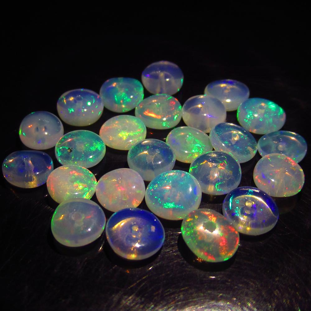 8.90 Ct Natural 24 Ethiopian Drilled Round Opal Beads (1 of 2)