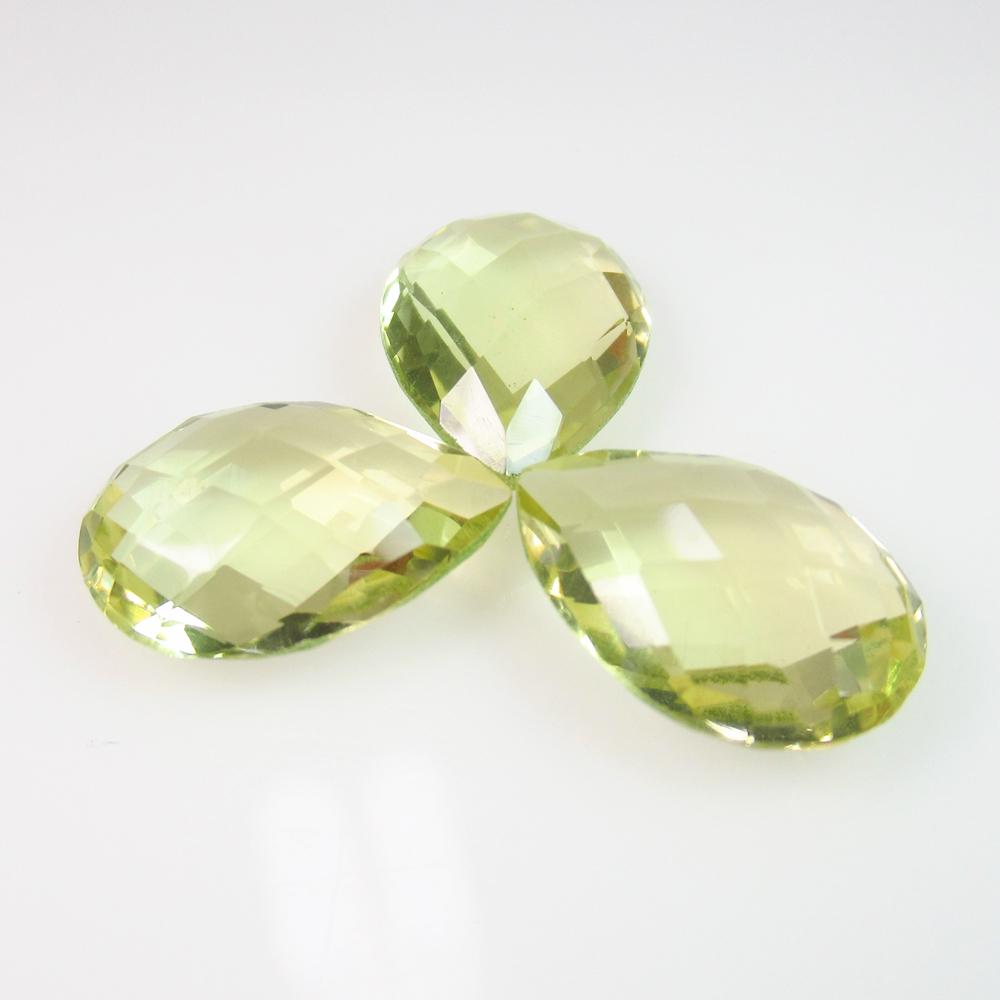 12.95 Ct Natural 3 Lemon Quartz Pear Metching Set: No Reserve! Title: 12.95 Ct Natural 3 Lemon Quartz Pear Metching Set Stone Clarity: VVS Gemstone: Natuarl Lemon Quartz Carat Weights: 12.95 Size/Dimensions: 14.20 x 10.20 x 5.00 mm / 3PC's Top Quality