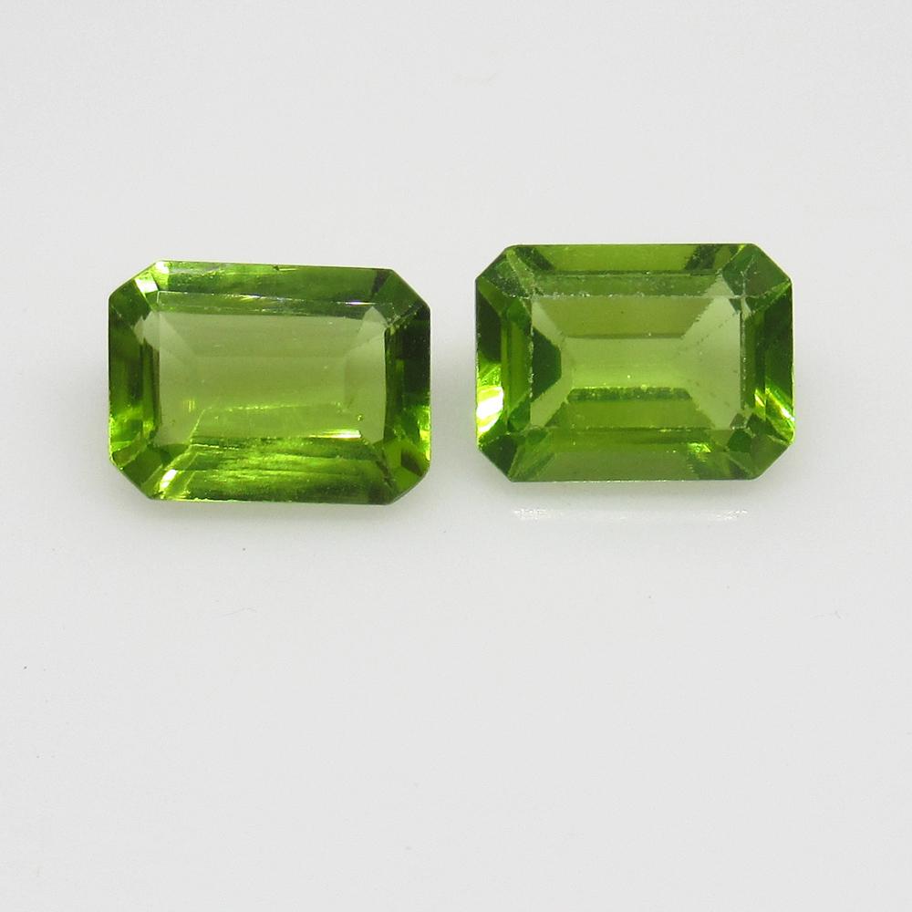 3.00 Ct Natural Pakistan Peridot Octagon Pair (1 of 2)