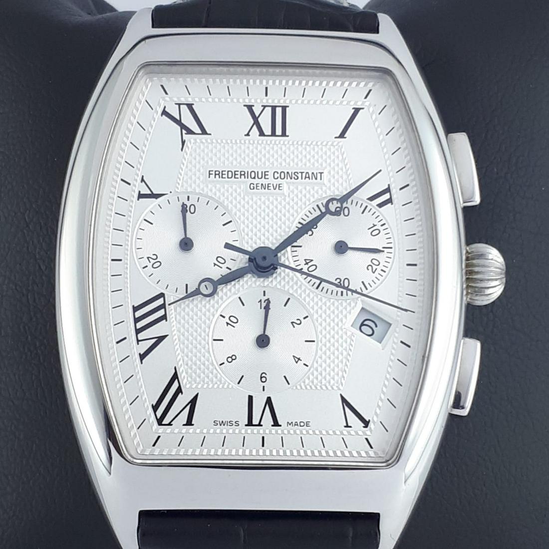 Frédérique Constant - Tonneau Chronograph - Ref:: Brand: Frédérique Constant Model: Tonneau Chronograph Reference Number: Ref: FC292X4T5/6 Gender: Men Period: 2000-2010 Movement: Quartz Case material: Steel Type: Chronograph wristwatch Shipped Insu