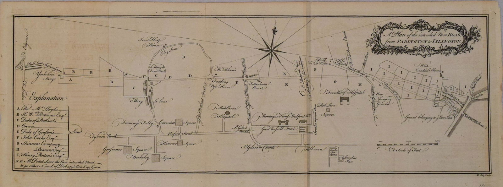 1756 Cole Map of Paddington to Islington in London -- A (1 of 1)