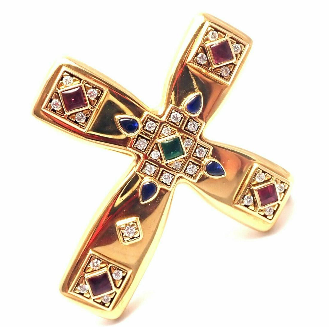 Cartier Vizantija 18k Emerald Sapphire Ruby Diamond (1 of 11)